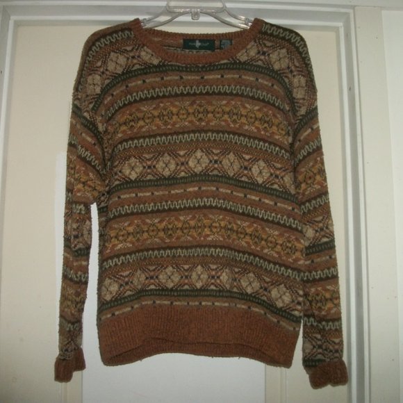 OLD MONEY CLASSIC COTTAGECORE WINTER SWEATER SILK & COTTON M